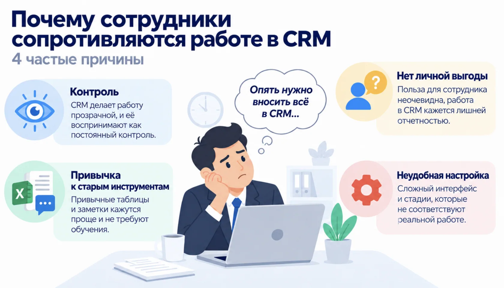 почему сотрудники сопротивляются CRM